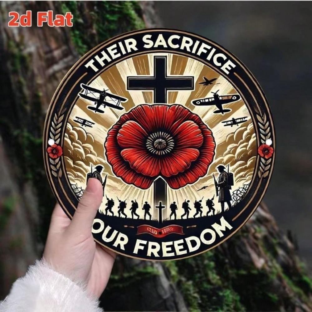 Rundes Metallschild im Vintage-Stil Garagenwanddekor Patriotisches Geschenk