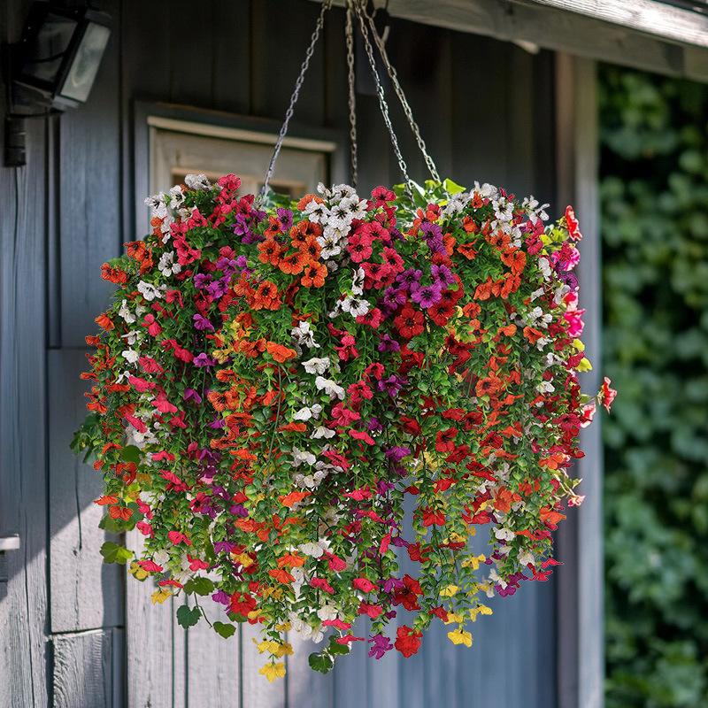 Artificial Plants and Flowers Artificial Hanging Flower UV Resistant Garden Yard Balcony Fake Plant Wedding Party Outdoor Decor