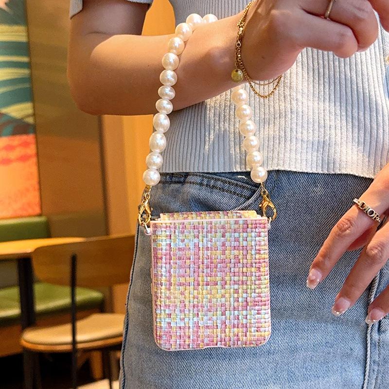 Suitable for Huawei Novaflips Mobile Phone Case Wristband Pearl Bracelet Novaflip Folding Screen Woven Small Fragrance