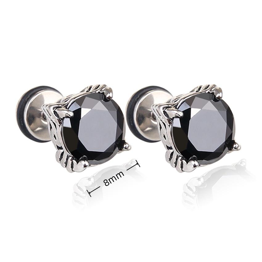 1Pair Star Lightning Titanium Steel Unisex Women Men Black Clear Crystal Zircon Ear Studs Earrings Shiny Piercing Jewelry Gift