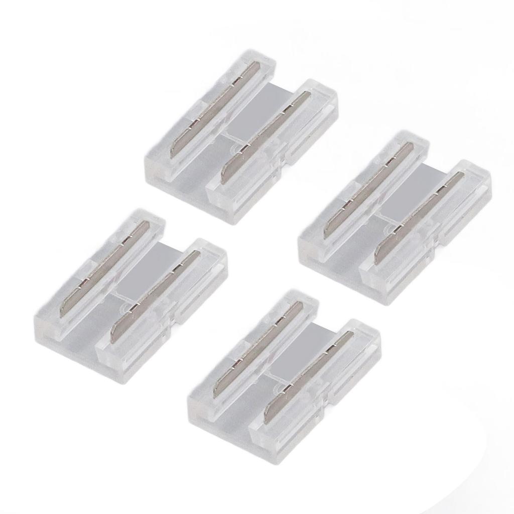 20 Pcs FCOB COB LED Strip Connector 8mm 0.31in Transparent Solderless COB LED Strip To 2 Pin Wire Connector