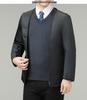 Brand Men's Double-Sided Cashmere Winter Coat, Mid-Length, Business Casual with Detachable Lapel