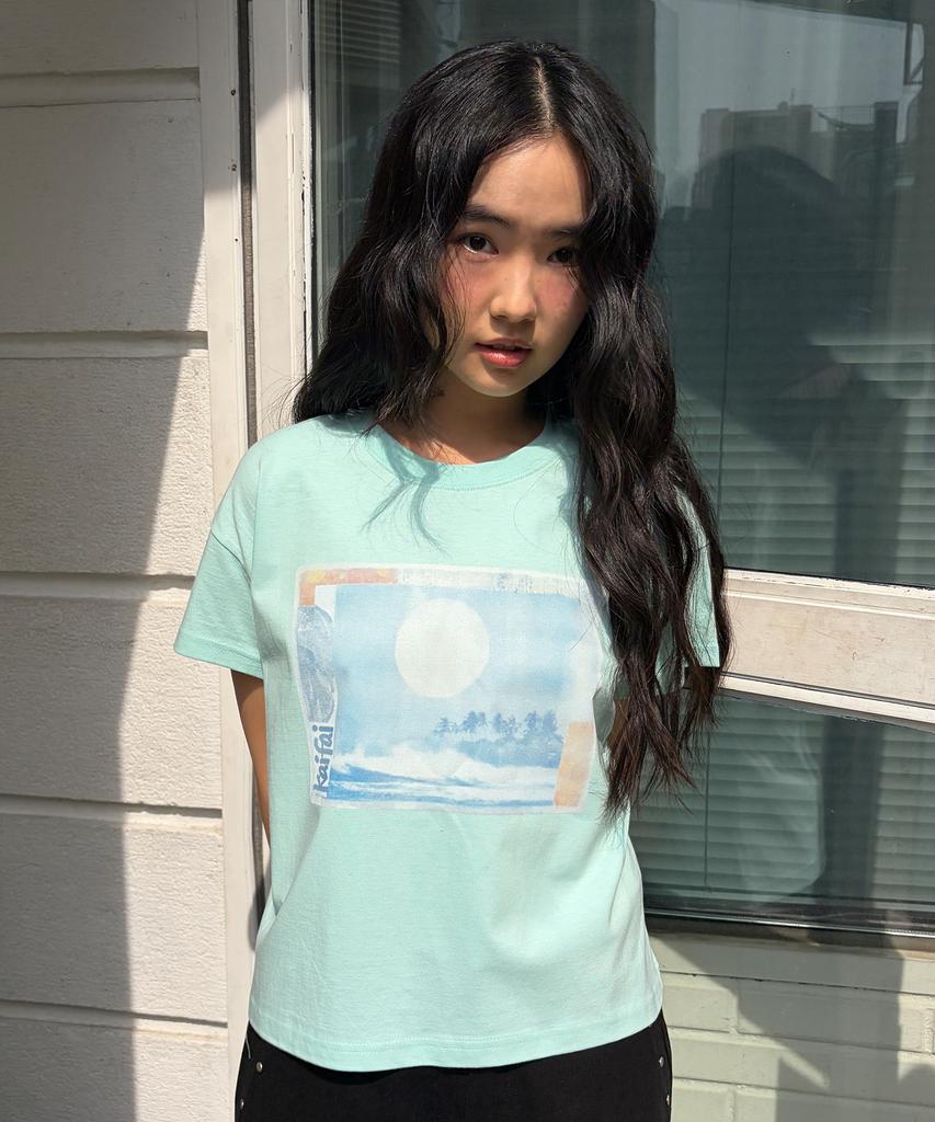 KAIFAI Fade Shore Short Sleeve T-Shirt (Mint) K26Qb238