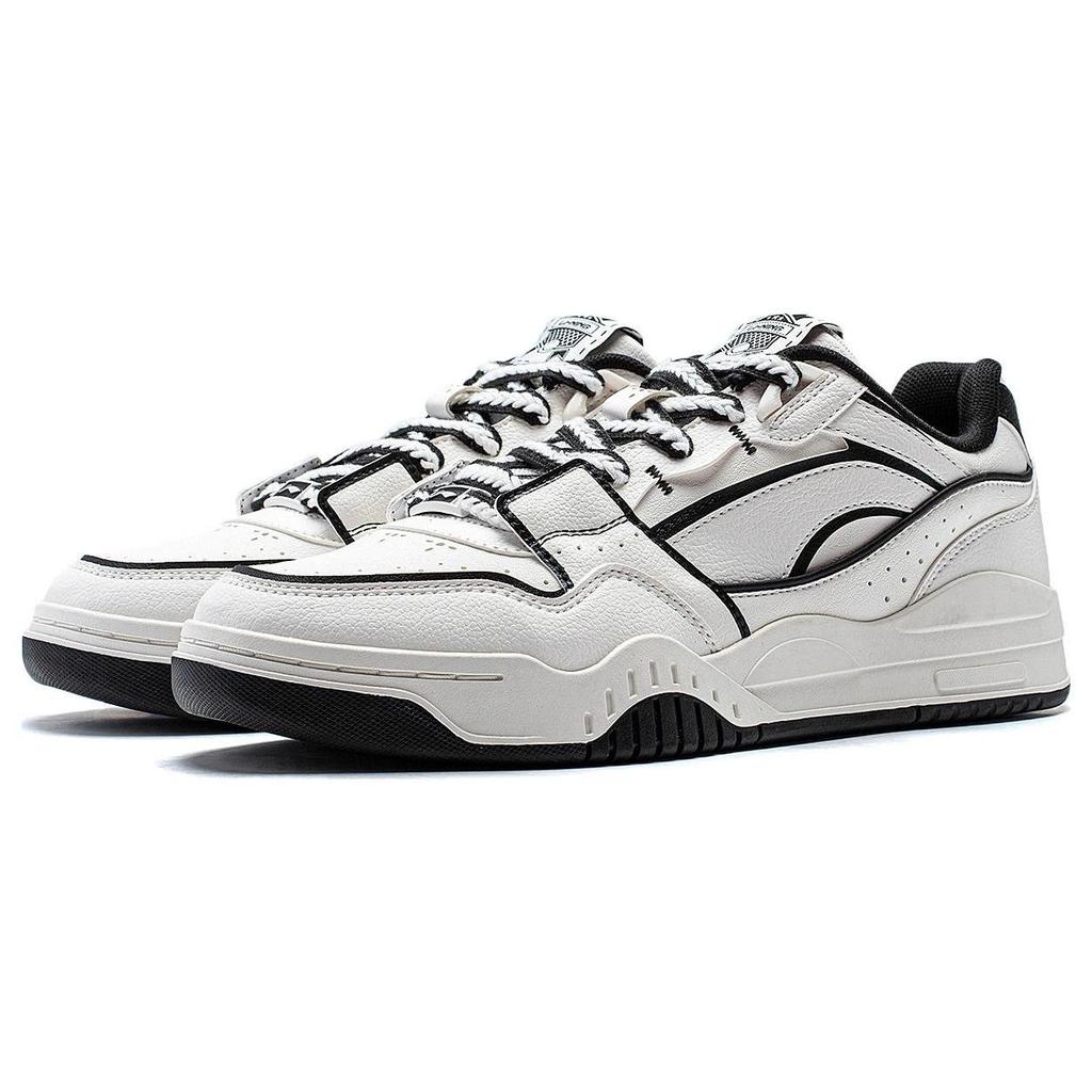 Li Ning Yuebai Slip Resistant Cushioning Slip Resistant Cushioning Low top Skateboard Shoes Men's White Black AGCS251-30