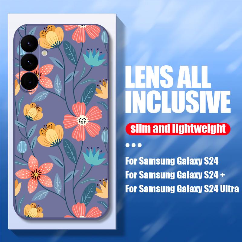 Květinově malovaná skořepina pro Samsung Galaxy S24 S22 Ultra Plus S23 S21 S20 Fe A52 A53 A54 A34 14 5g A51 A32 A13 4g Slim Shockproof Tpu Hybrid Case Cover