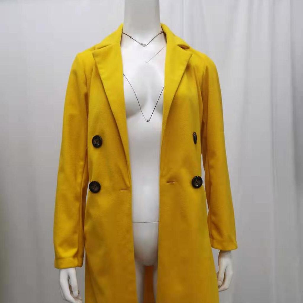 Women's Solid Color Lapel Mid-length Button Imitation Woolen Coat Spring Furry Outerwear Type 2024 Autumn Winter Plus Size New Faux Fur Coat