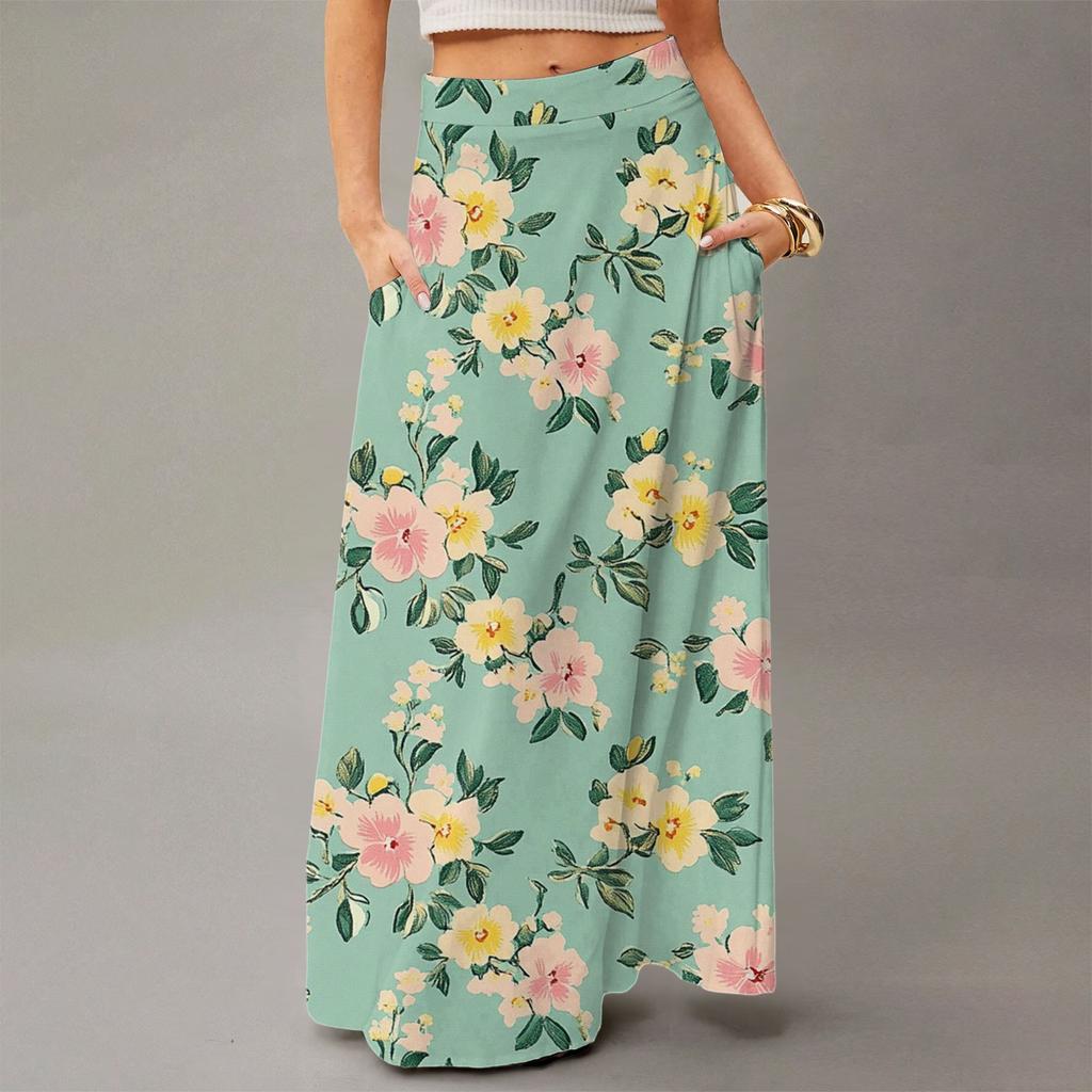 Women's Flowing Maxi Dress Regular Casual Summer Floral Print Bohemian  Skirt
