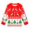 Kids Boys Girls Cartoon Santa Claus Christmas Tree Elk Print Long Sleeves T-Shirt Top Pants Trousers Clothes Set