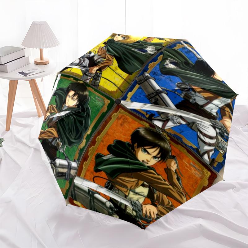 Attack Titan Automatic Umbrella - Suitable Travel Outdoor Portable Umbrella Birthday Gift Daily Essentials