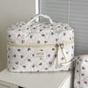 Floral Toiletry Cosmetic Pouch Flower Printed Makeup Lipstick Case Stationery Storage Bag  Casual