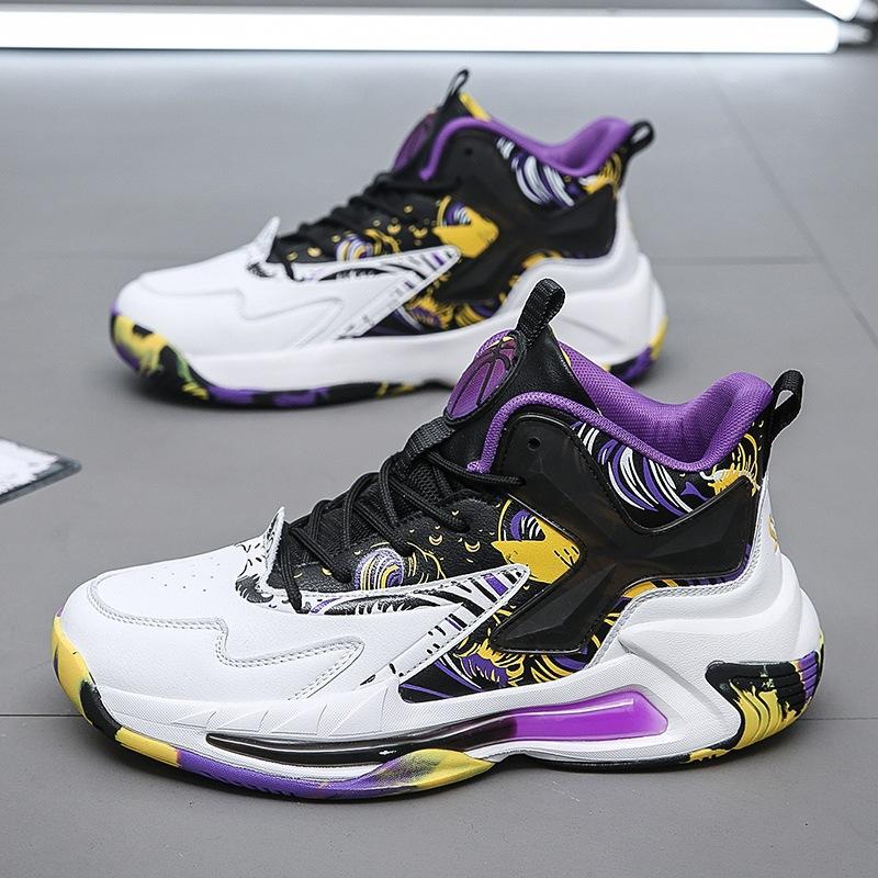 

Мужская мода дышащая баскетбольная обувь с толстой подошвой мужские высокие кроссовки