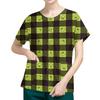 Women's Short Sleeved Patterned Pockets, Work Print Stand Up Collar, Single Breasted Protective Clothing, Cardigan Jacket, Top