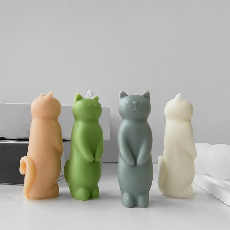 Silicone Cats Candle Crafts Mold Sturdy Silicone Mold for Cats Shaped Aromatherapy Candle Stylish Candle Moulds