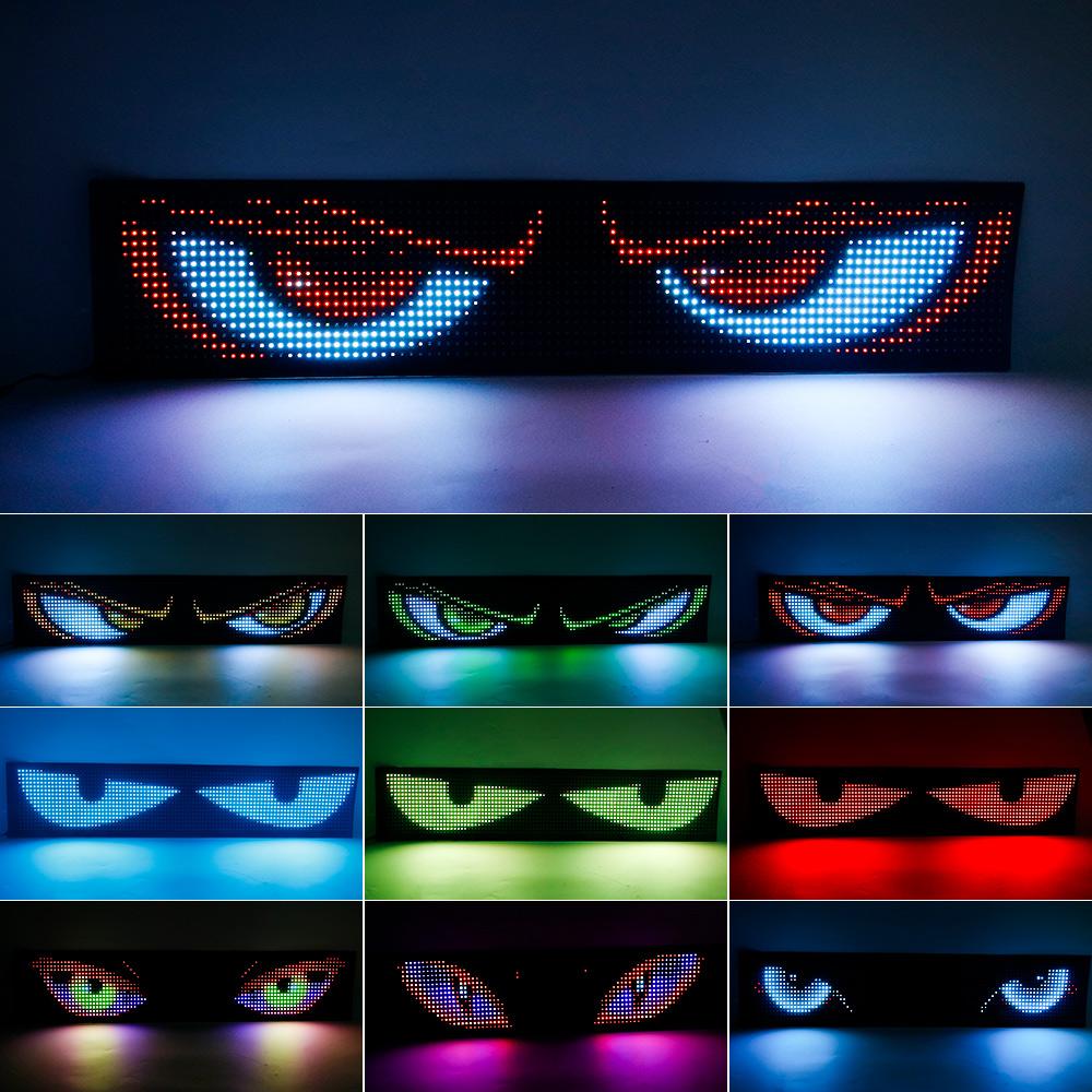 Devil's Eye Light Programmable led Windshield Display for Car Truck LED Matrix Panel Bluetooth App Remote Control Custom Animate