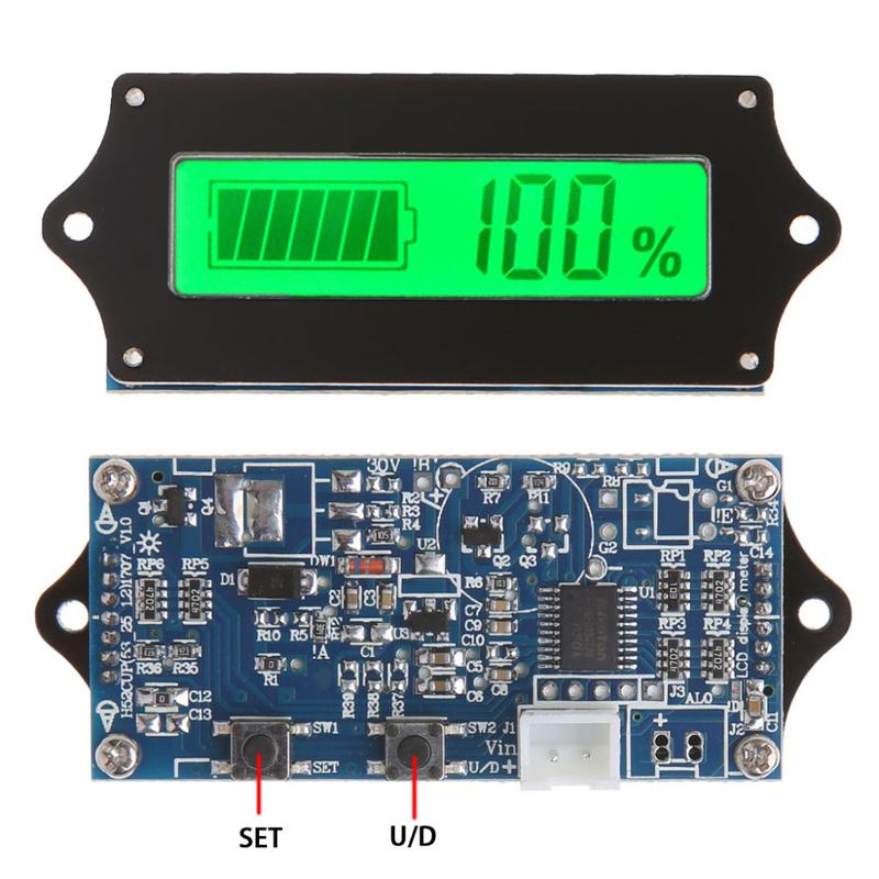 12V 24V 36V 48V Battery Charge Level Indicator LCD Digital Display Voltmeter Tester Lead Acid Lithium Batteries Capacity Monitor