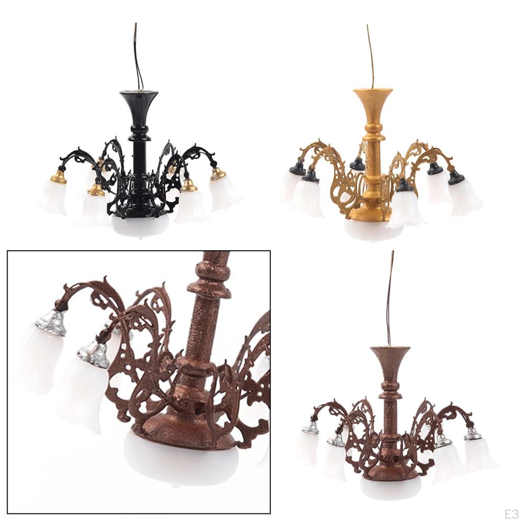 1/87 Chandelier Ceiling Light Fixture Micro Landscape Hanging Ho Scale Decoration