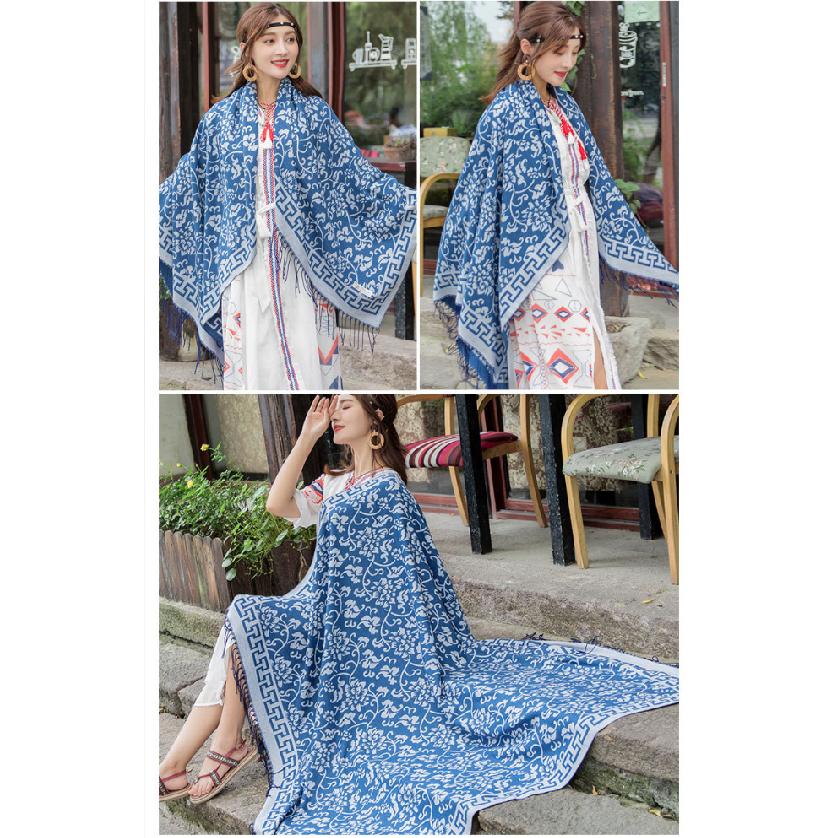 140*140cm Elegant Paisley Floral Pashmina Shawl and Wrap,Boho Rave Scarf for Festival, warm winter scarf traditional ornate fashion accessory