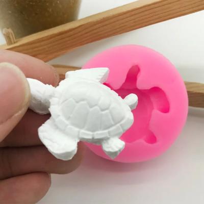 Soft Silicone Fondant Mold Cute Lovely Sea Turtle Shape Ocean Theme Fondant Cake Decoration Gum Paste Chocolate Mould Resin Art