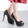 Occasion 15cm High Heel Pearl Open Toe [Liberty Doll] Pumps, Pumps, Pumps, Glitter, Lame, Stone, Storm,