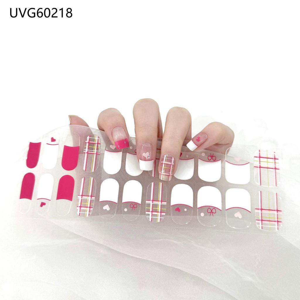 Transparent Nude UV Gel Nail Art Stickers: Semi-Cured, Semi-Baked Manicure Sheets