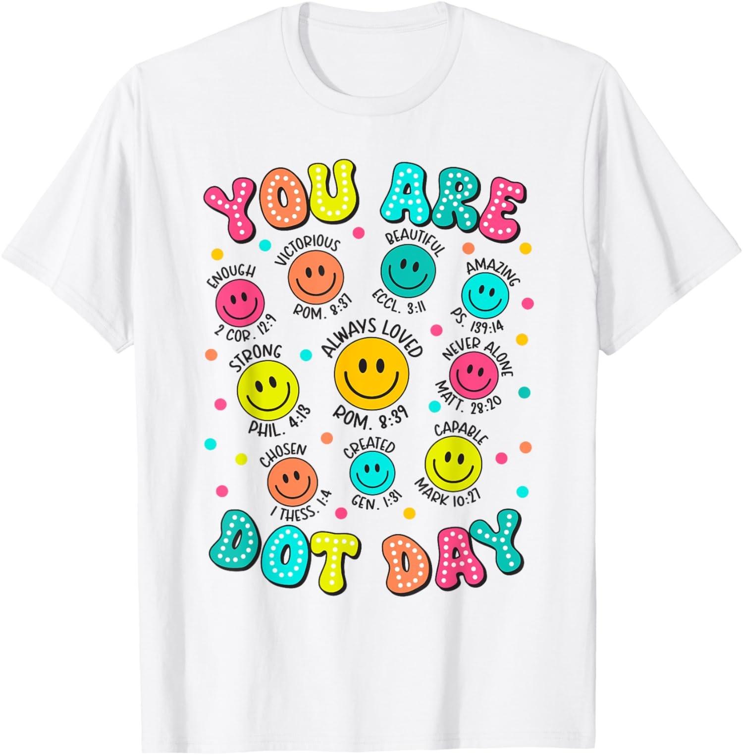 You are Enough Christian Bible Dot Day Colorful Unisex T-Shirt S разноцветный