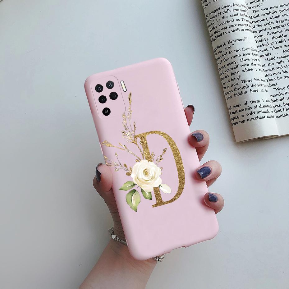Phone Cases For OPPO A94 F19 Pro Reno 5 Lite Silicone Back Soft Case Cute Letters Cover Shockproof Bumper For OPPO A94 5G Case