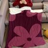 Burgundy Petal Shade Flannel Blanket Warm Soft Halloween Christmas Couch Warm Cozy Decorative Decor Gift for All Season