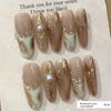 Oval/Long Square Press On Nails French Tip Fake Nails Glue On Nails Set Artificial Nails