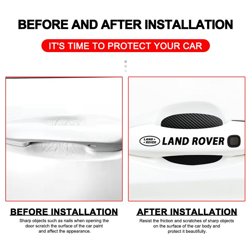8pcs Car Door Sticker Carbon Fiber Scratches Auto Handle Protection Film for Land Rover Range Rover Defender Freelander Discovery 1 2  Rover L322 L405