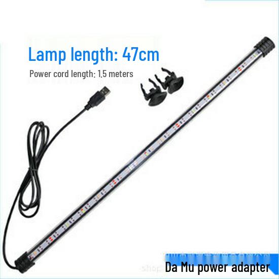 Waterproof USB Fish Tank Light, Low Voltage Submersible with Double Drain, 110V Option