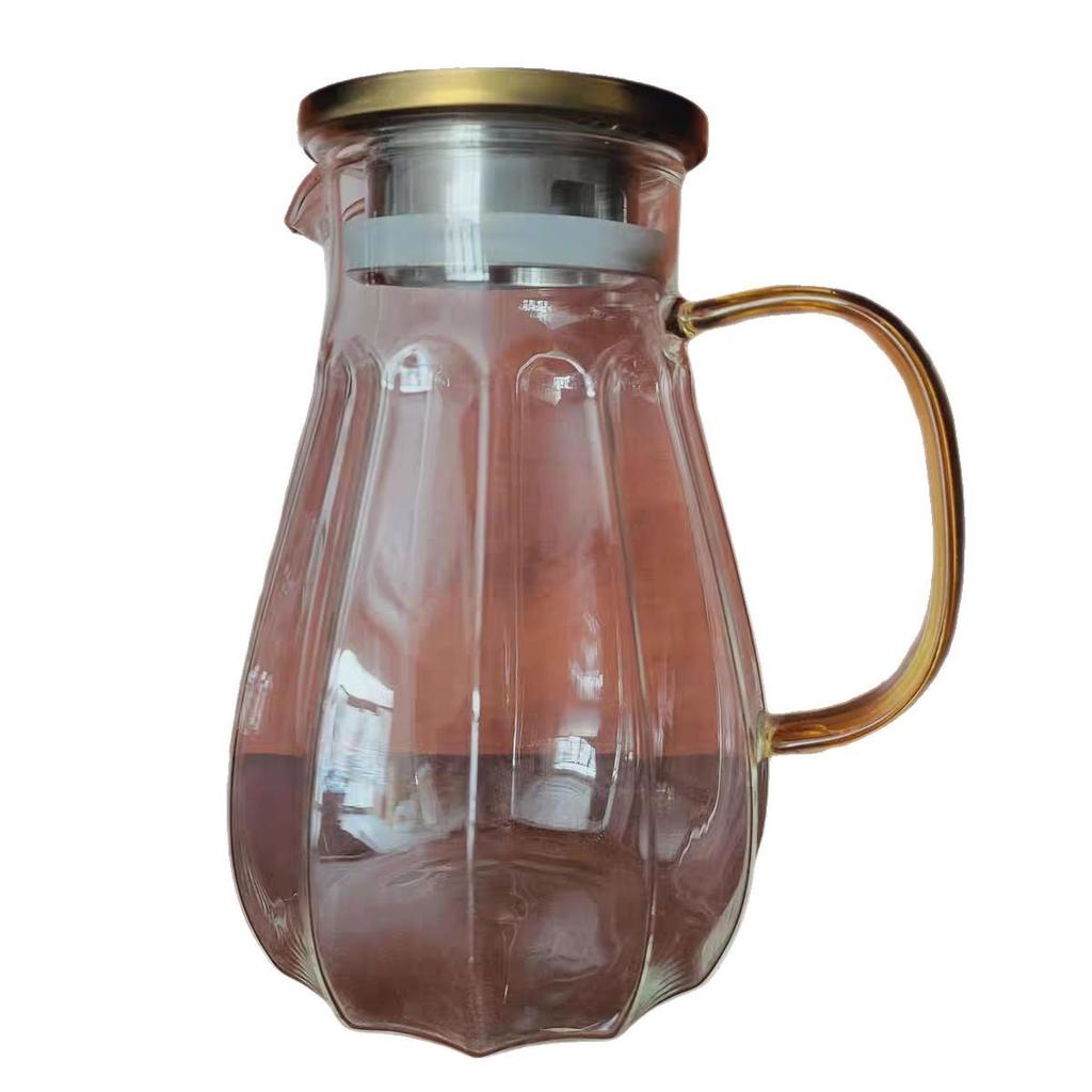 Pumpkin Pot Amber Gray Large Capacity Home Living Room Transparent Cool White Open High Temperature High Borosilicate Glass Cold Water Kettle