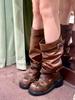 Reba thick heel French retro western cowboy boots women's boots autumn new tall knight boots