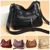Fashion Leather Crossbody Bag Soft Large Capacity Shoulder Bag Multi-layer Tote Bag Middle-Aged Women