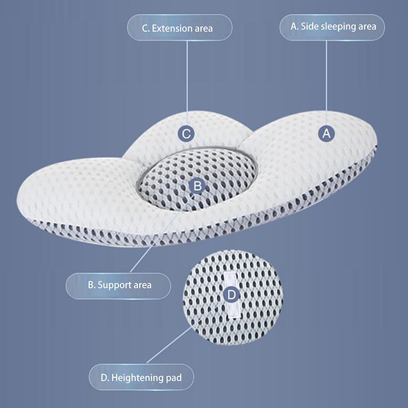 Lumbar Pillow Quick Rebound Improve Spinal Posture Sleeping 3D Extended Buckwheat Hull Lumbar Functional Pillow Bedroom Supply