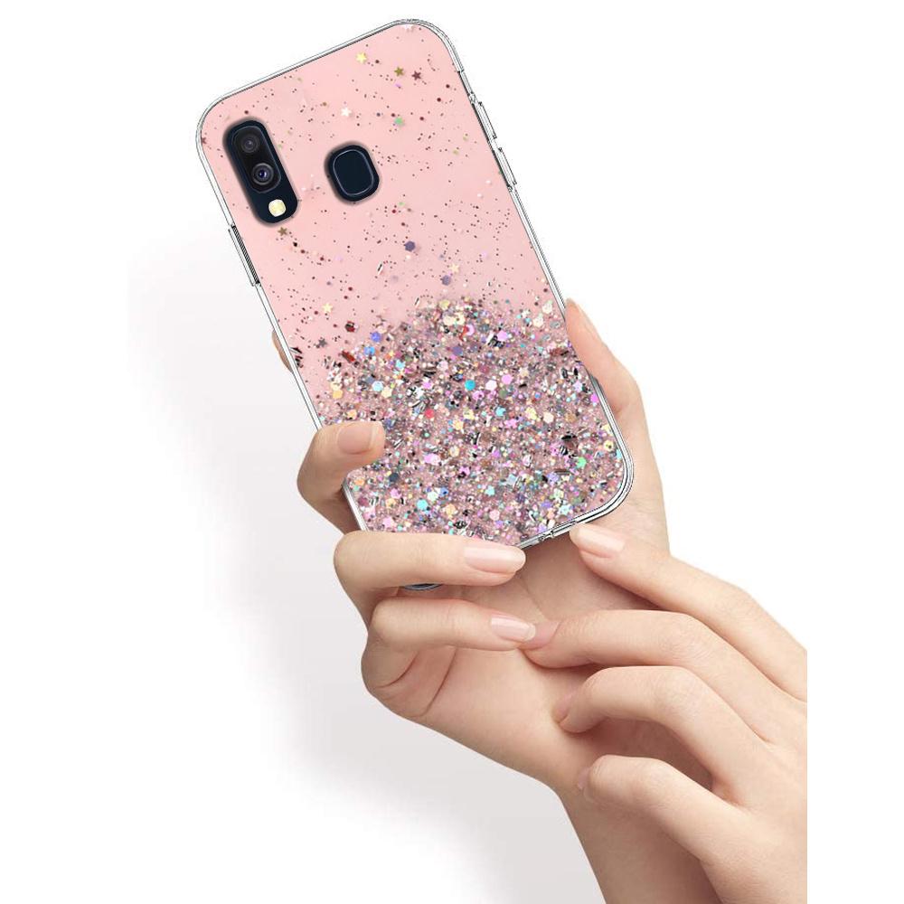 Samsung Galaxy A40 Hülle, Glitzernd, Pink
