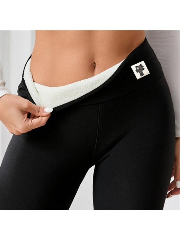 Padded and Thickened Light Plate Lamb Wool Bottoms Female Fall and Winter High Waisted Leggings Warm Pants Yoga Pants