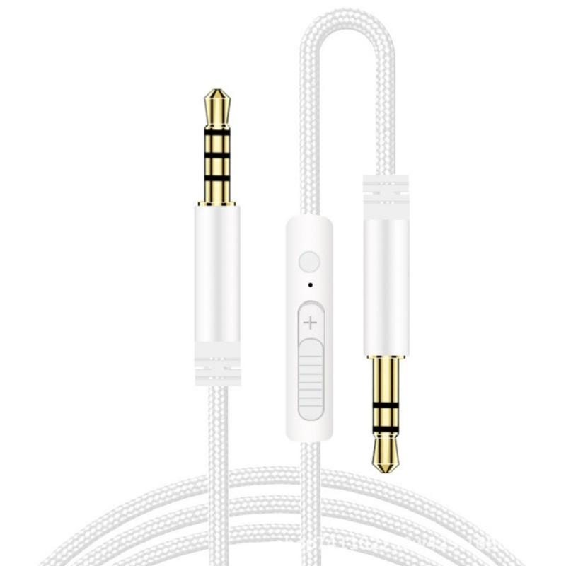 120CM 3.5mm Auditory Cable with Microphones Voice Control for Headphones Car Speakers Smartphones