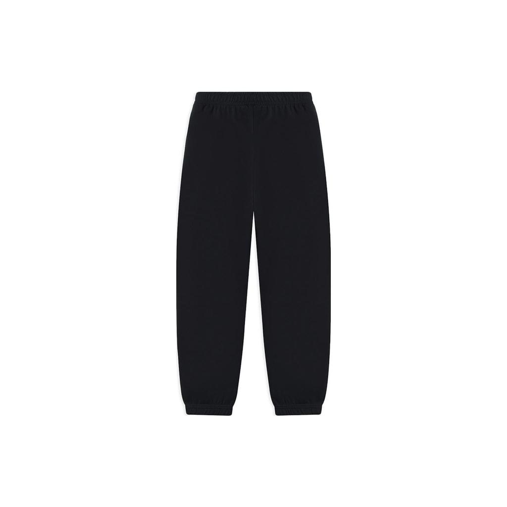 Li Ning Solid Color Loose Fit Embroidered Cuffed Knitted Sports Pants Men Bottoms Black AKLT611-3