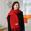 Wool autumn and winter warm scarf warm color scarf solid color simple and versatile gift fashion