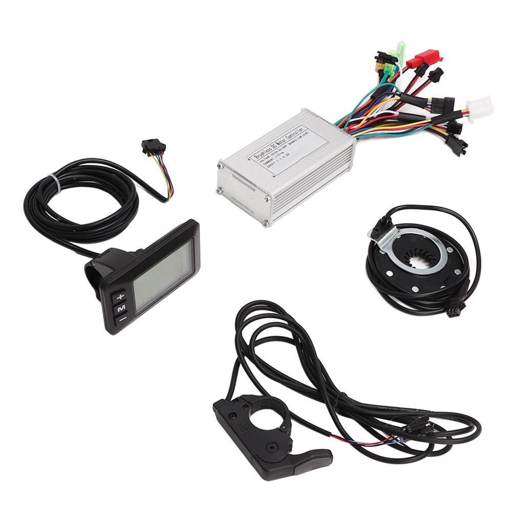 Electric Bike Motor Controller Kit LCD Meter Thumb Throttle PAS Set for Brushless Motor 24V 36V 48V