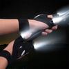 Night Outdoor LED Magic Strap Fingerless Gloves Motorcycle Bicycle Night Safety Riding Waterproof Fishing Glove Moto Accessories