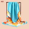 Spring New Fashion Big Shawl Simulation Silk Simple Geometric Printing Silk Scarf Head Scarf 91 Satin Square Scarf