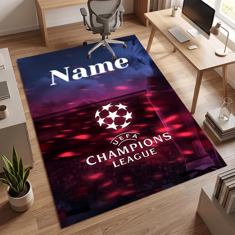 UEFA Champions (1) Personalized Name Office Carpet Stylish Decor for Living Room Bedroom Kitchen