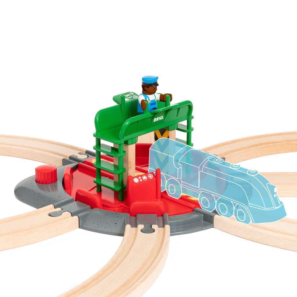 BRIO Turntable with Figures 33476 (Ages 3+) [Toy, Wooden Toy, Train, Rail Set, Scenery Parts, Gift (BirthdayChristmas)]