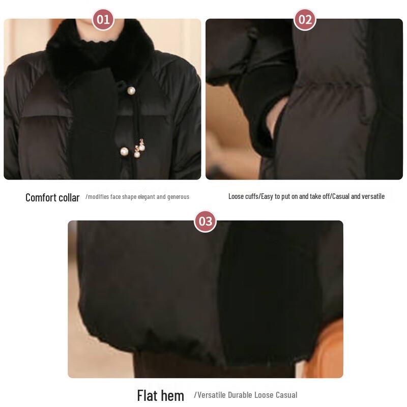 Jianhu Women's Mid-Aged Winter Duck Down Jacket with Fur Collar