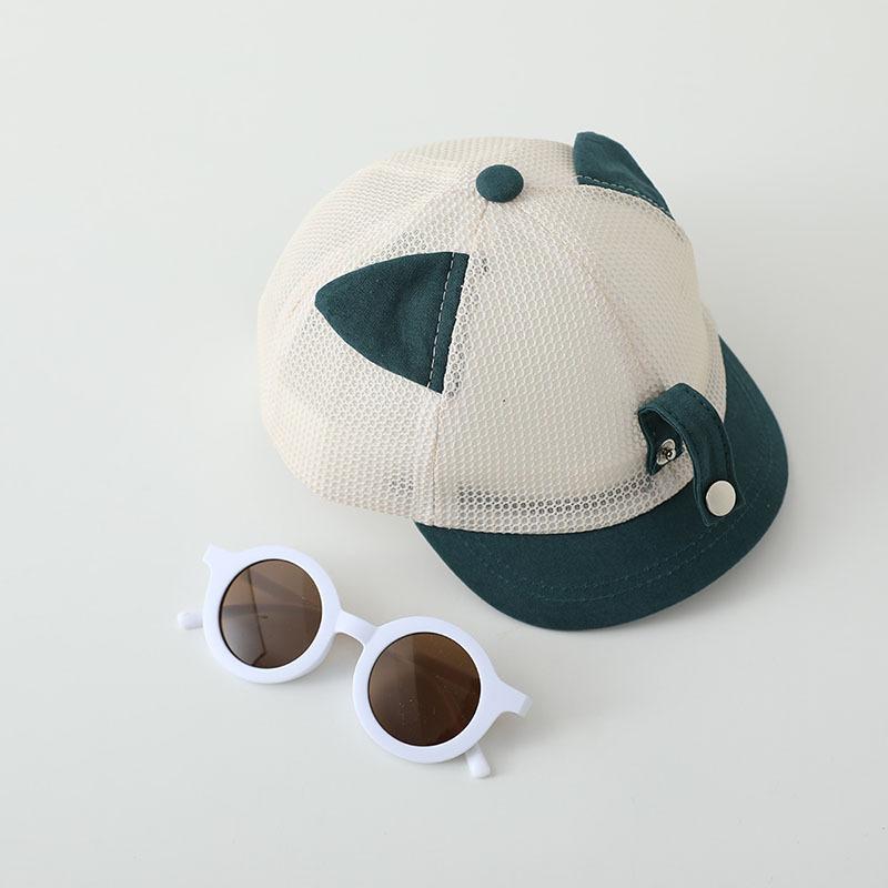 Cute Baby Baseball Cap With Detachable Sunglasses Summer Mesh Infant Duck Tongue Cap Kids Boys Girls Sun Hat