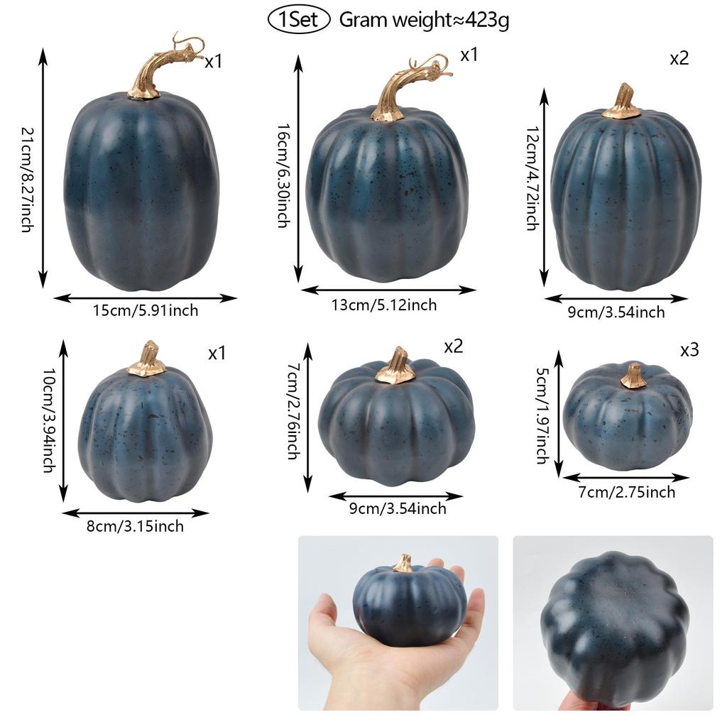 1Set Halloween Pumpkins Decor Foam Fake Pumpkins for Autumn Thanksgiving Halloween Farmhouse Table Realistic Decorations