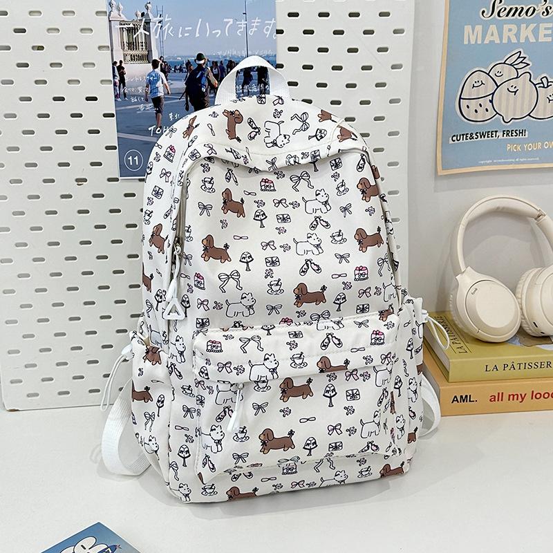 Special Clearance - Floral Puppy Backpack Backshoulder Junior High School Student Girl Cute Bag Original School Bag