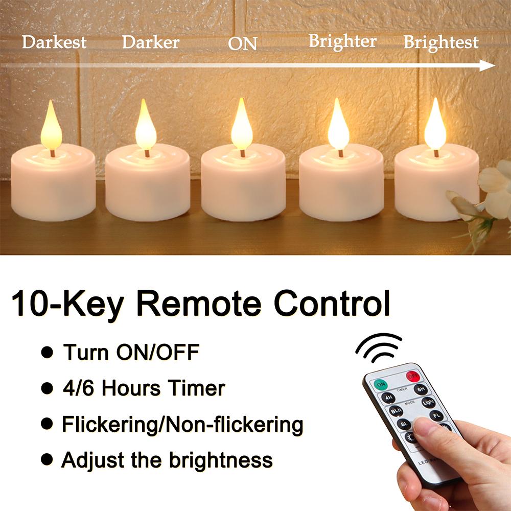 FPOO LED Candle USB Rechargeable Led Tea Light Set With Flashing Flameless Timed Remote Control Birthday Home Decoration Candles