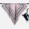 Versatile and practical 71 imitation silk double cashew flower square scarf scarf new black fashion women's neck silk scarf